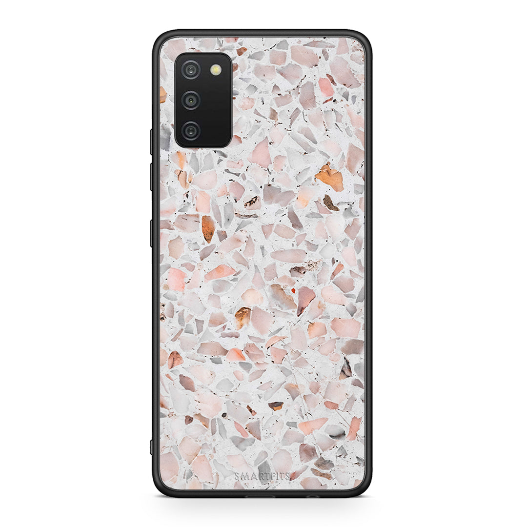 Samsung A03s Marble Terrazzo θήκη από τη Smartfits με σχέδιο στο πίσω μέρος και μαύρο περίβλημα | Smartphone case with colorful back and black bezels by Smartfits