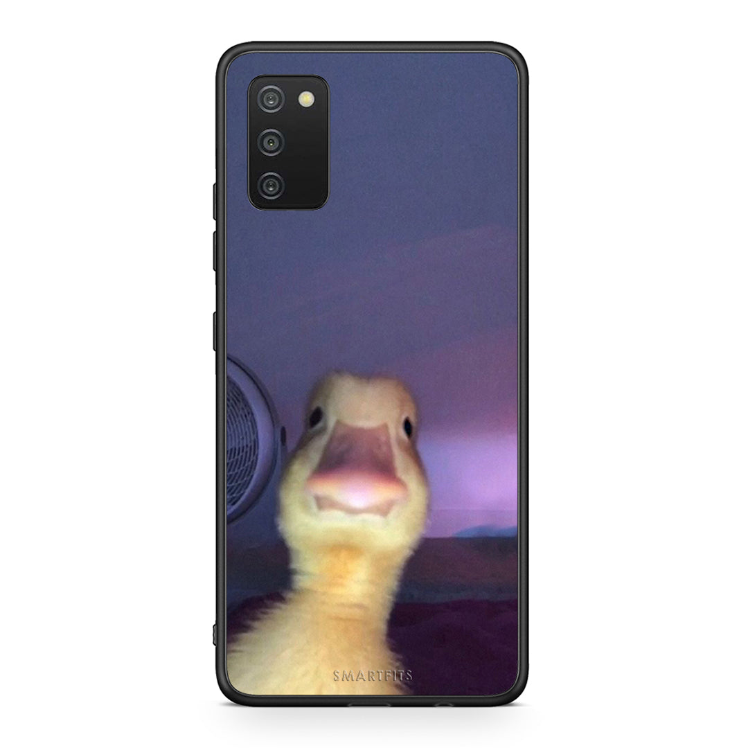 Samsung A03s Meme Duck θήκη από τη Smartfits με σχέδιο στο πίσω μέρος και μαύρο περίβλημα | Smartphone case with colorful back and black bezels by Smartfits