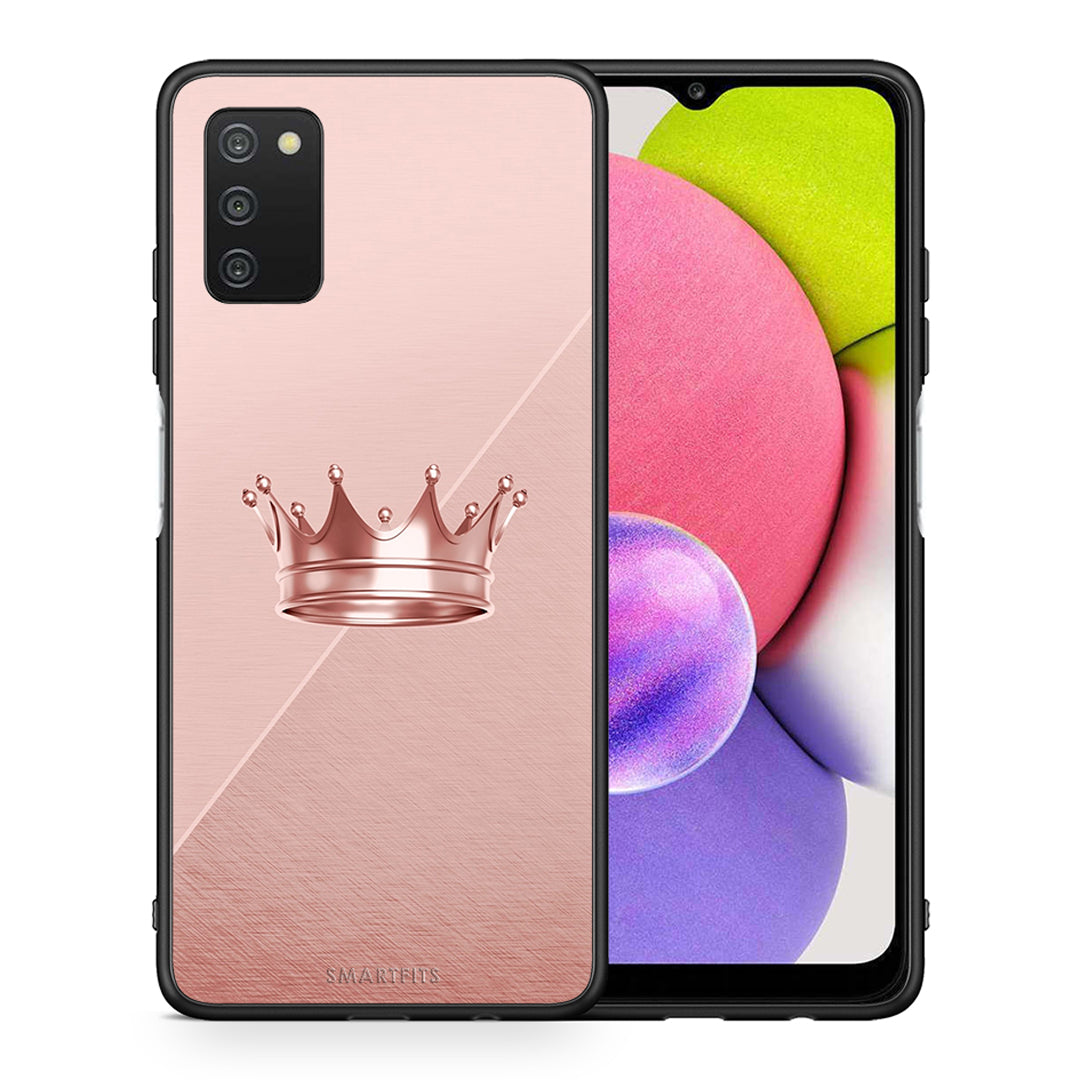 Θήκη Samsung A03s Crown Minimal από τη Smartfits με σχέδιο στο πίσω μέρος και μαύρο περίβλημα | Samsung A03s Crown Minimal case with colorful back and black bezels