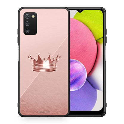 Θήκη Samsung A03s Crown Minimal από τη Smartfits με σχέδιο στο πίσω μέρος και μαύρο περίβλημα | Samsung A03s Crown Minimal case with colorful back and black bezels