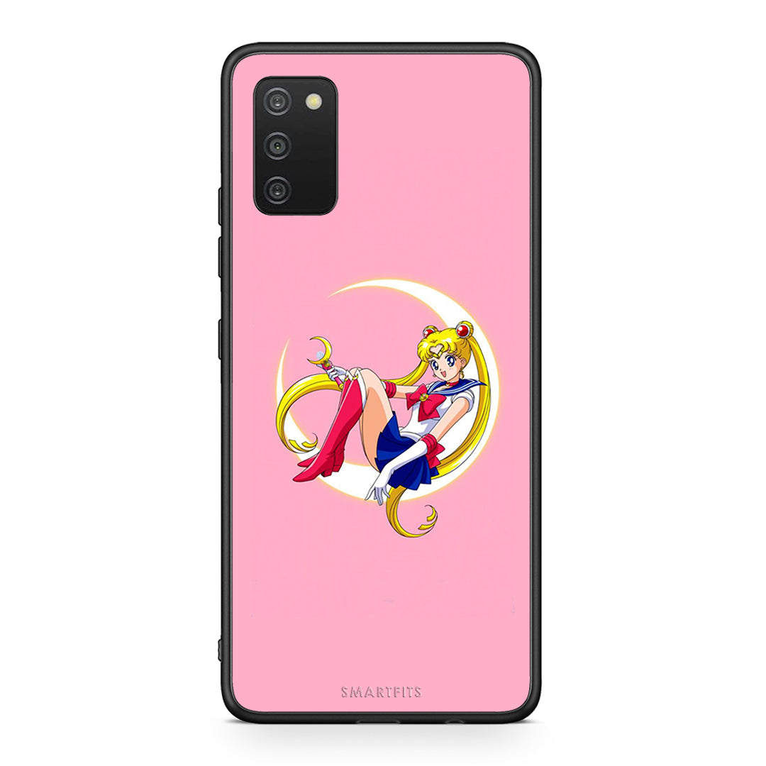 Samsung A03s Moon Girl θήκη από τη Smartfits με σχέδιο στο πίσω μέρος και μαύρο περίβλημα | Smartphone case with colorful back and black bezels by Smartfits