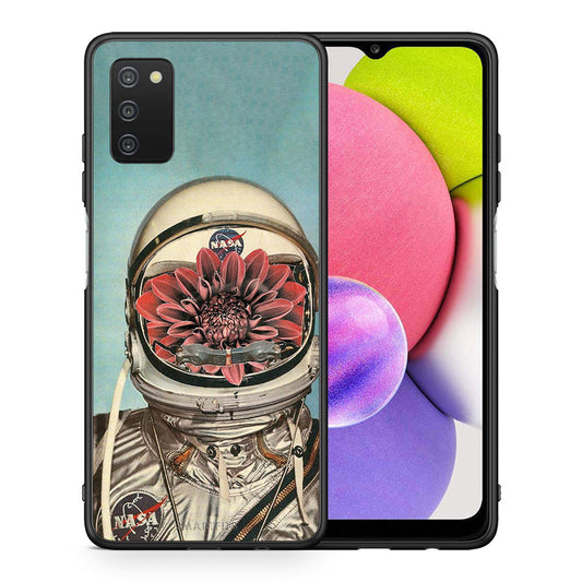 Θήκη Samsung A03s Nasa Bloom από τη Smartfits με σχέδιο στο πίσω μέρος και μαύρο περίβλημα | Samsung A03s Nasa Bloom case with colorful back and black bezels