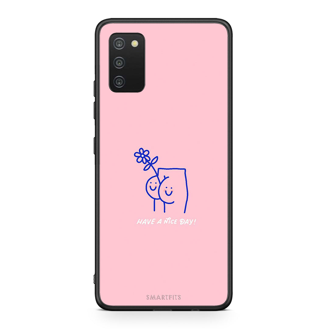 Samsung A03s Nice Day θήκη από τη Smartfits με σχέδιο στο πίσω μέρος και μαύρο περίβλημα | Smartphone case with colorful back and black bezels by Smartfits
