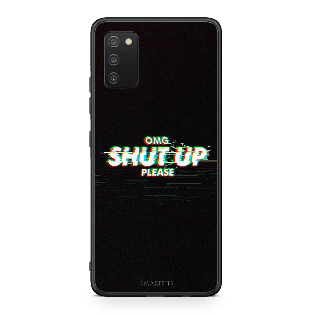Samsung A03s OMG ShutUp θήκη από τη Smartfits με σχέδιο στο πίσω μέρος και μαύρο περίβλημα | Smartphone case with colorful back and black bezels by Smartfits