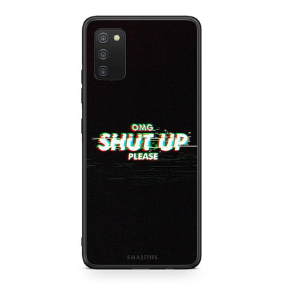 Samsung A03s OMG ShutUp θήκη από τη Smartfits με σχέδιο στο πίσω μέρος και μαύρο περίβλημα | Smartphone case with colorful back and black bezels by Smartfits