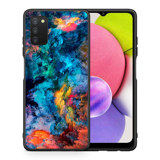 Θήκη Samsung A03s Crayola Paint από τη Smartfits με σχέδιο στο πίσω μέρος και μαύρο περίβλημα | Samsung A03s Crayola Paint case with colorful back and black bezels