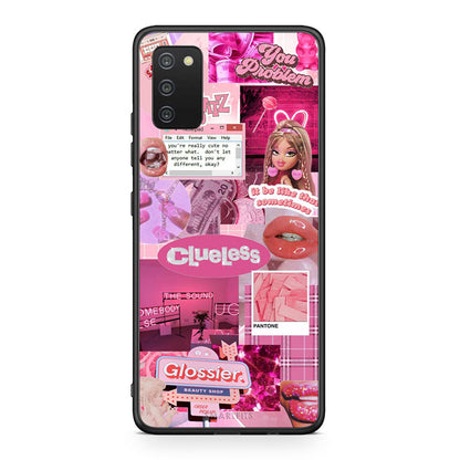 Samsung A03s Pink Love Θήκη Αγίου Βαλεντίνου από τη Smartfits με σχέδιο στο πίσω μέρος και μαύρο περίβλημα | Smartphone case with colorful back and black bezels by Smartfits