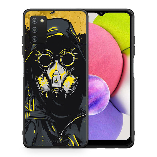 Θήκη Samsung A03s Mask PopArt από τη Smartfits με σχέδιο στο πίσω μέρος και μαύρο περίβλημα | Samsung A03s Mask PopArt case with colorful back and black bezels