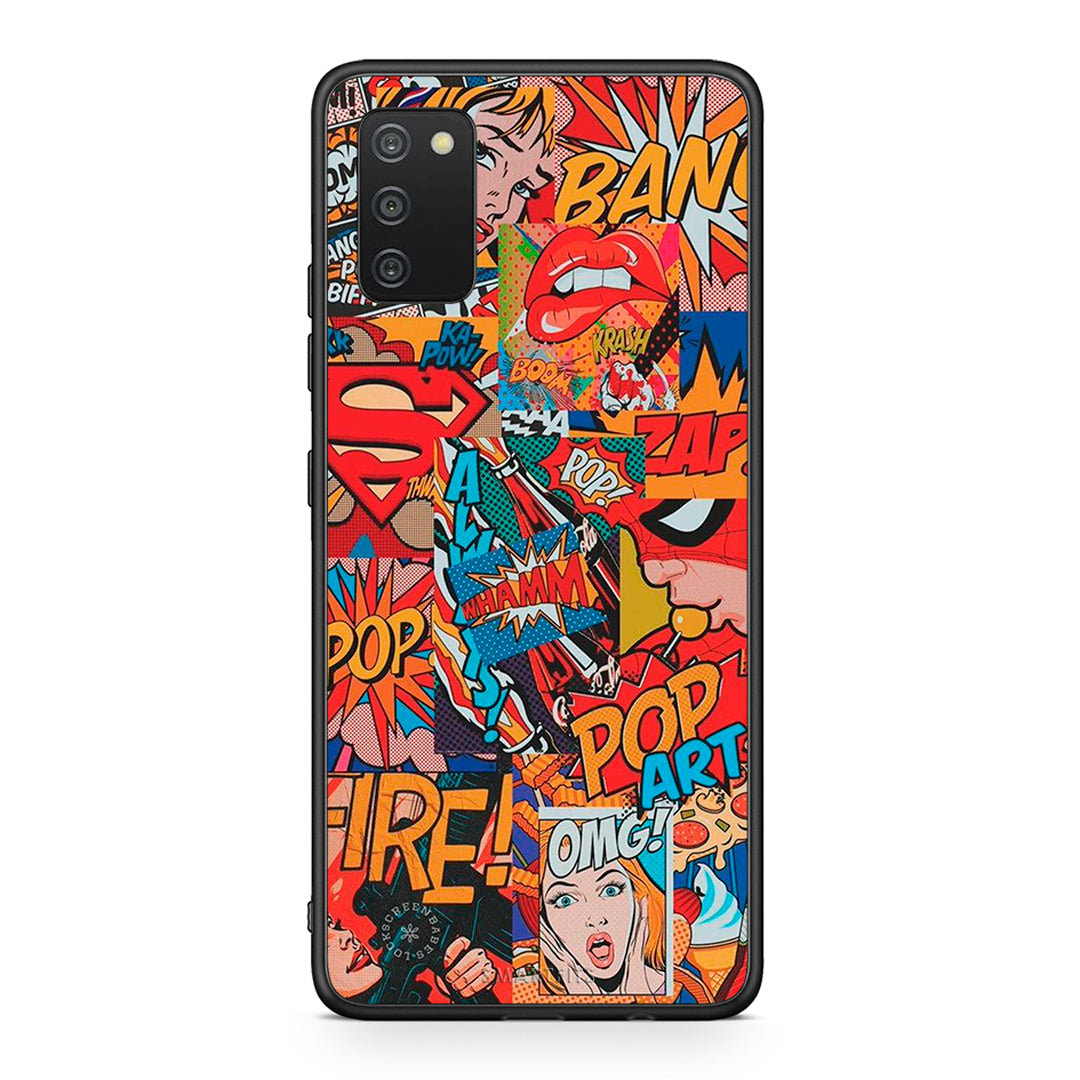 Samsung A03s PopArt OMG θήκη από τη Smartfits με σχέδιο στο πίσω μέρος και μαύρο περίβλημα | Smartphone case with colorful back and black bezels by Smartfits
