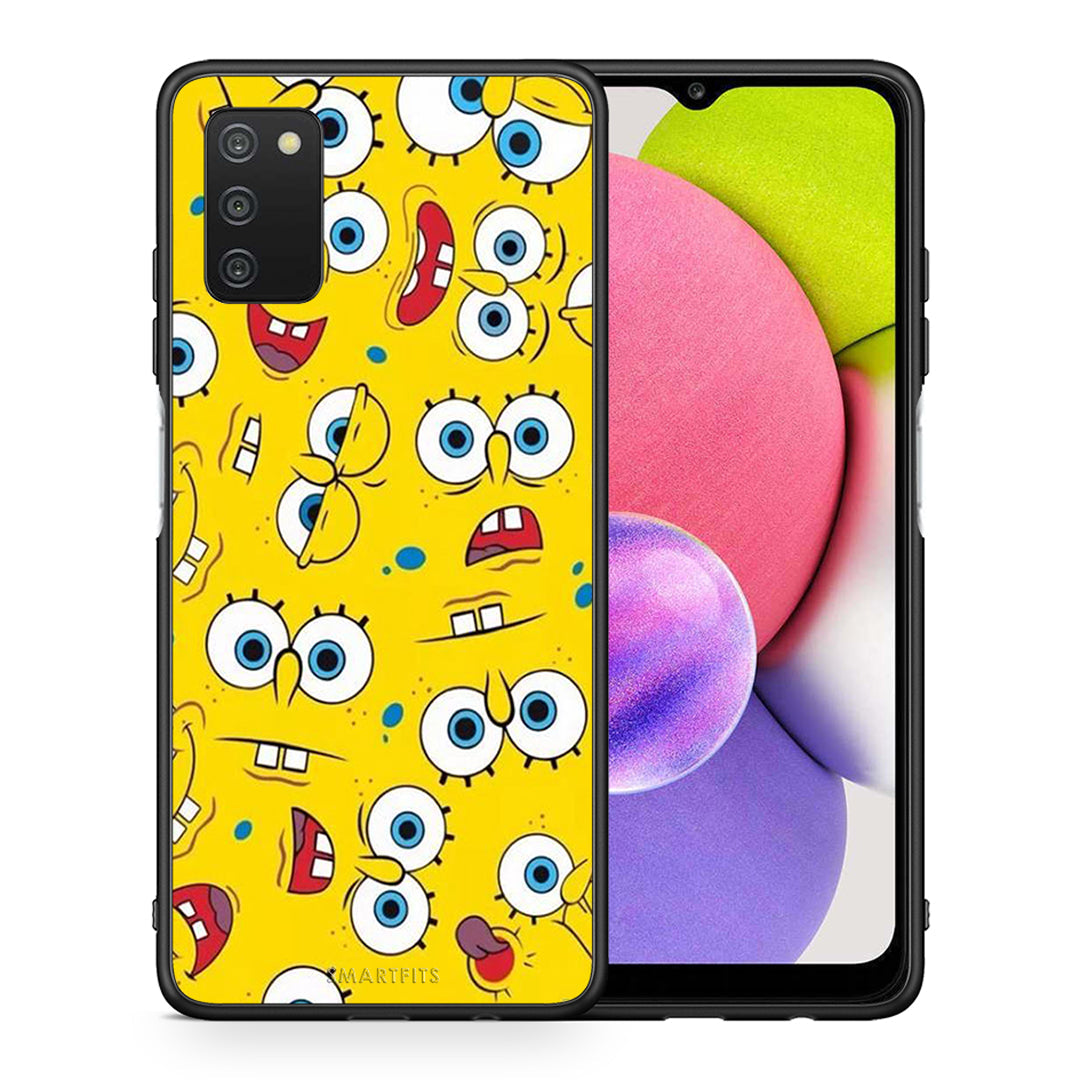Θήκη Samsung A03s Sponge PopArt από τη Smartfits με σχέδιο στο πίσω μέρος και μαύρο περίβλημα | Samsung A03s Sponge PopArt case with colorful back and black bezels