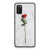 Thumbnail for Samsung A03s Red Rose θήκη από τη Smartfits με σχέδιο στο πίσω μέρος και μαύρο περίβλημα | Smartphone case with colorful back and black bezels by Smartfits