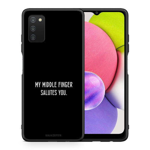 Θήκη Samsung A03s Salute από τη Smartfits με σχέδιο στο πίσω μέρος και μαύρο περίβλημα | Samsung A03s Salute case with colorful back and black bezels