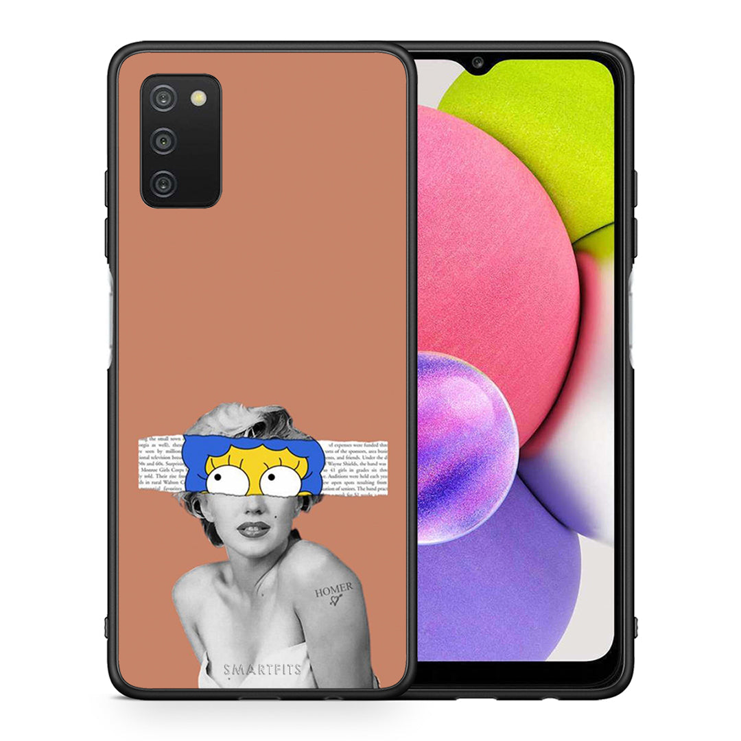 Θήκη Samsung A03s Sim Merilyn από τη Smartfits με σχέδιο στο πίσω μέρος και μαύρο περίβλημα | Samsung A03s Sim Merilyn case with colorful back and black bezels