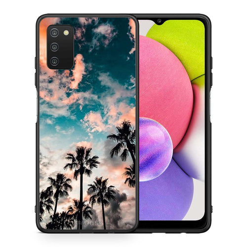 Θήκη Samsung A03s Sky Summer από τη Smartfits με σχέδιο στο πίσω μέρος και μαύρο περίβλημα | Samsung A03s Sky Summer case with colorful back and black bezels