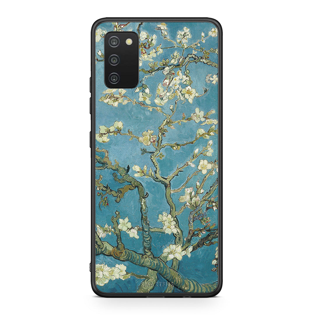 Samsung A03s White Blossoms θήκη από τη Smartfits με σχέδιο στο πίσω μέρος και μαύρο περίβλημα | Smartphone case with colorful back and black bezels by Smartfits