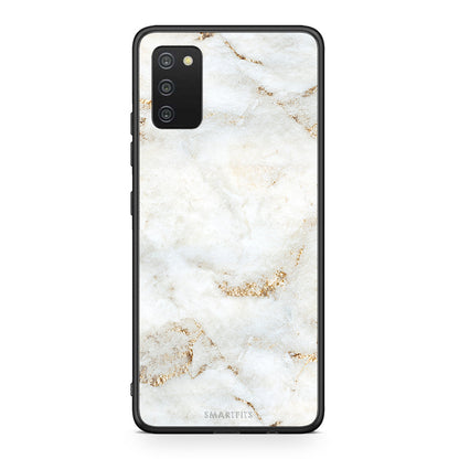 Samsung A03s White Gold Marble θήκη από τη Smartfits με σχέδιο στο πίσω μέρος και μαύρο περίβλημα | Smartphone case with colorful back and black bezels by Smartfits