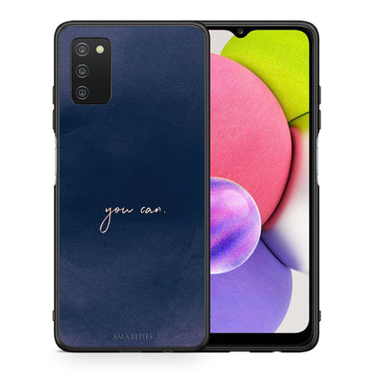 Θήκη Samsung A03s You Can από τη Smartfits με σχέδιο στο πίσω μέρος και μαύρο περίβλημα | Samsung A03s You Can case with colorful back and black bezels