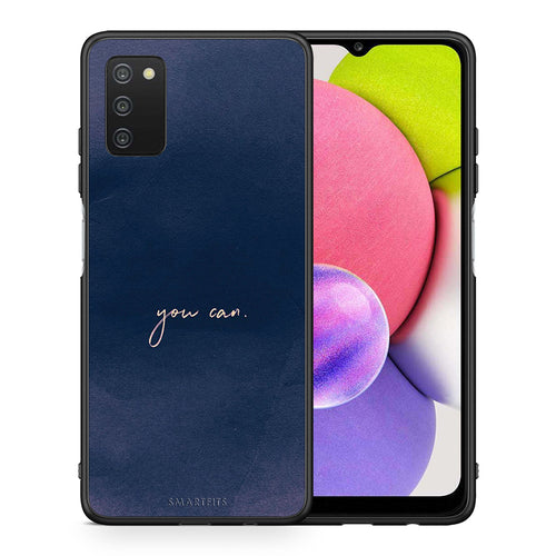 Θήκη Samsung A03s You Can από τη Smartfits με σχέδιο στο πίσω μέρος και μαύρο περίβλημα | Samsung A03s You Can case with colorful back and black bezels