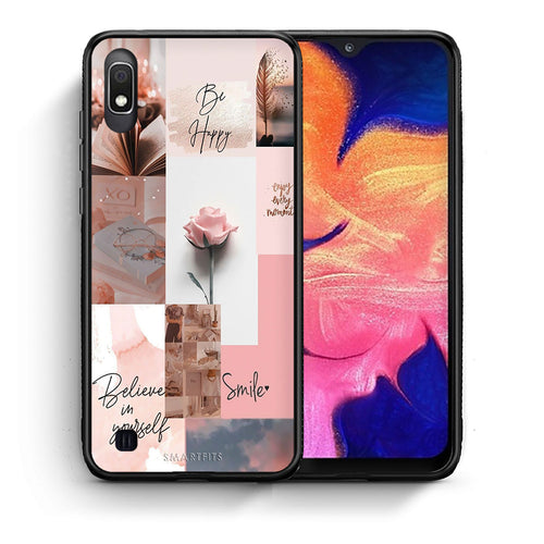 Θήκη Samsung A10 Aesthetic Collage από τη Smartfits με σχέδιο στο πίσω μέρος και μαύρο περίβλημα | Samsung A10 Aesthetic Collage case with colorful back and black bezels