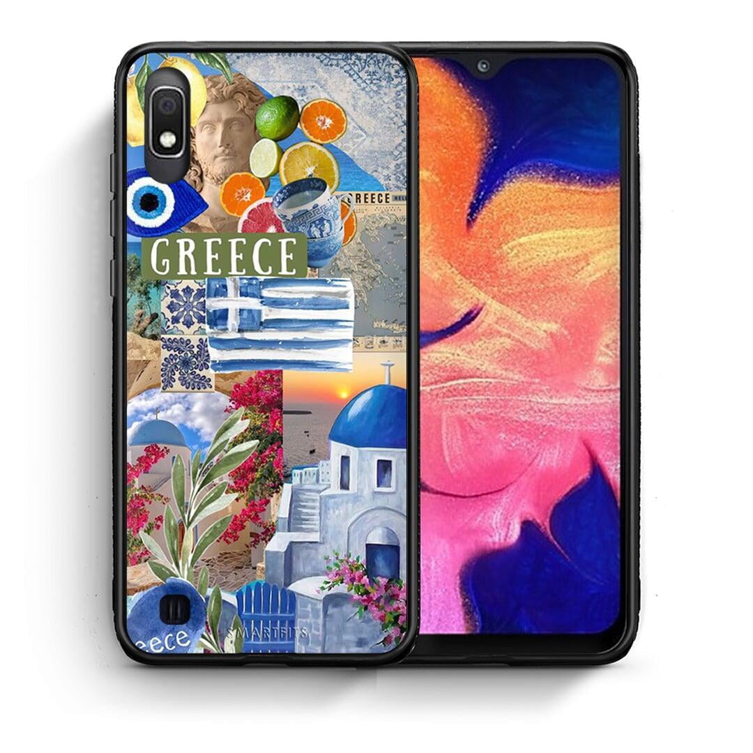 Θήκη Samsung A10 All Greek από τη Smartfits με σχέδιο στο πίσω μέρος και μαύρο περίβλημα | Samsung A10 All Greek case with colorful back and black bezels