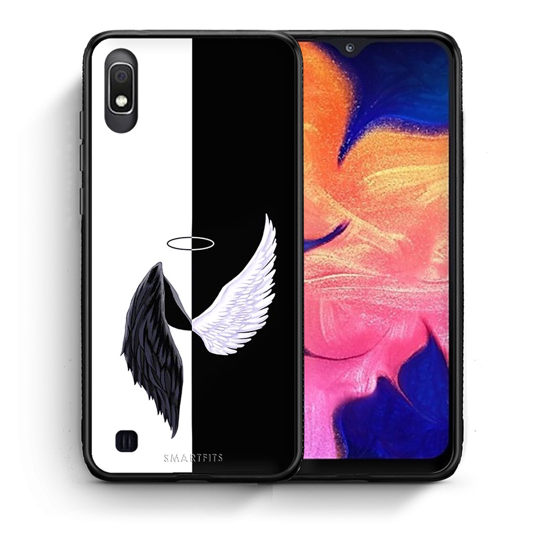 Θήκη Samsung A10 Angels Demons από τη Smartfits με σχέδιο στο πίσω μέρος και μαύρο περίβλημα | Samsung A10 Angels Demons case with colorful back and black bezels