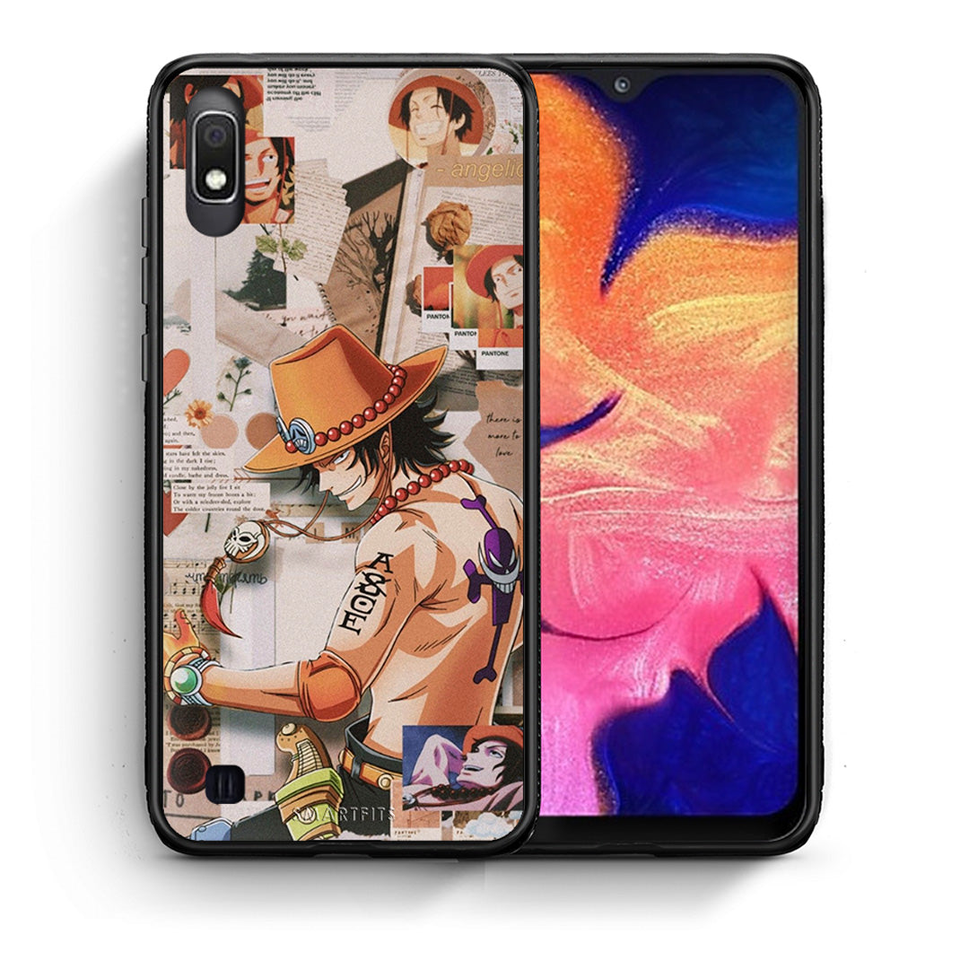 Θήκη Samsung A10 Anime Collage από τη Smartfits με σχέδιο στο πίσω μέρος και μαύρο περίβλημα | Samsung A10 Anime Collage case with colorful back and black bezels