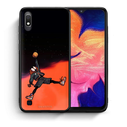 Θήκη Samsung A10 Basketball Hero από τη Smartfits με σχέδιο στο πίσω μέρος και μαύρο περίβλημα | Samsung A10 Basketball Hero case with colorful back and black bezels