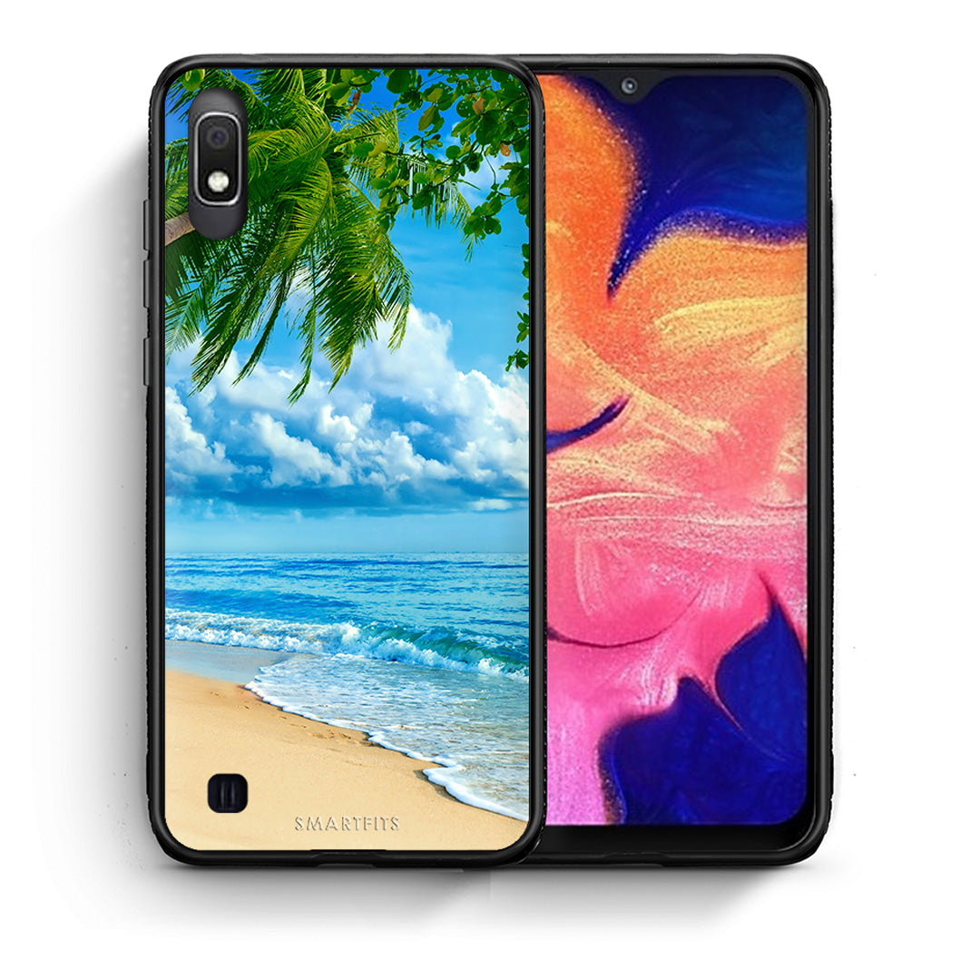 Θήκη Samsung A10 Beautiful Beach από τη Smartfits με σχέδιο στο πίσω μέρος και μαύρο περίβλημα | Samsung A10 Beautiful Beach case with colorful back and black bezels