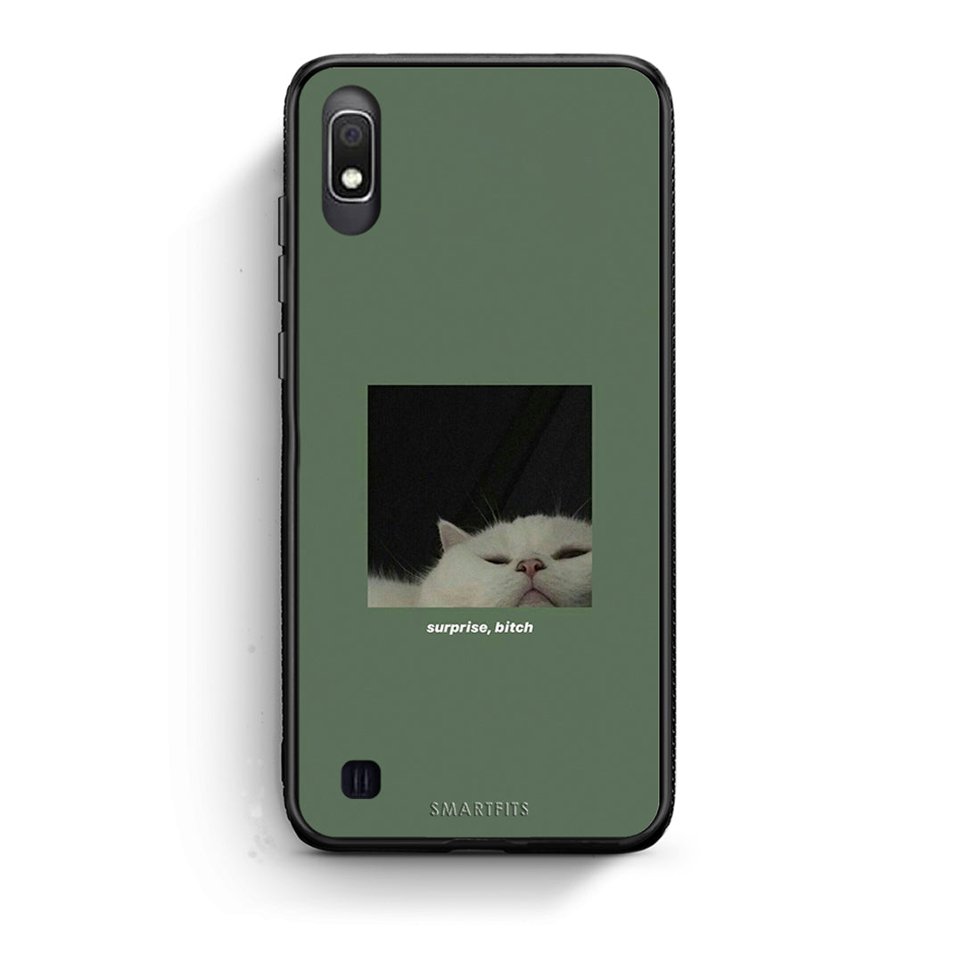 Samsung A10 Bitch Surprise θήκη από τη Smartfits με σχέδιο στο πίσω μέρος και μαύρο περίβλημα | Smartphone case with colorful back and black bezels by Smartfits