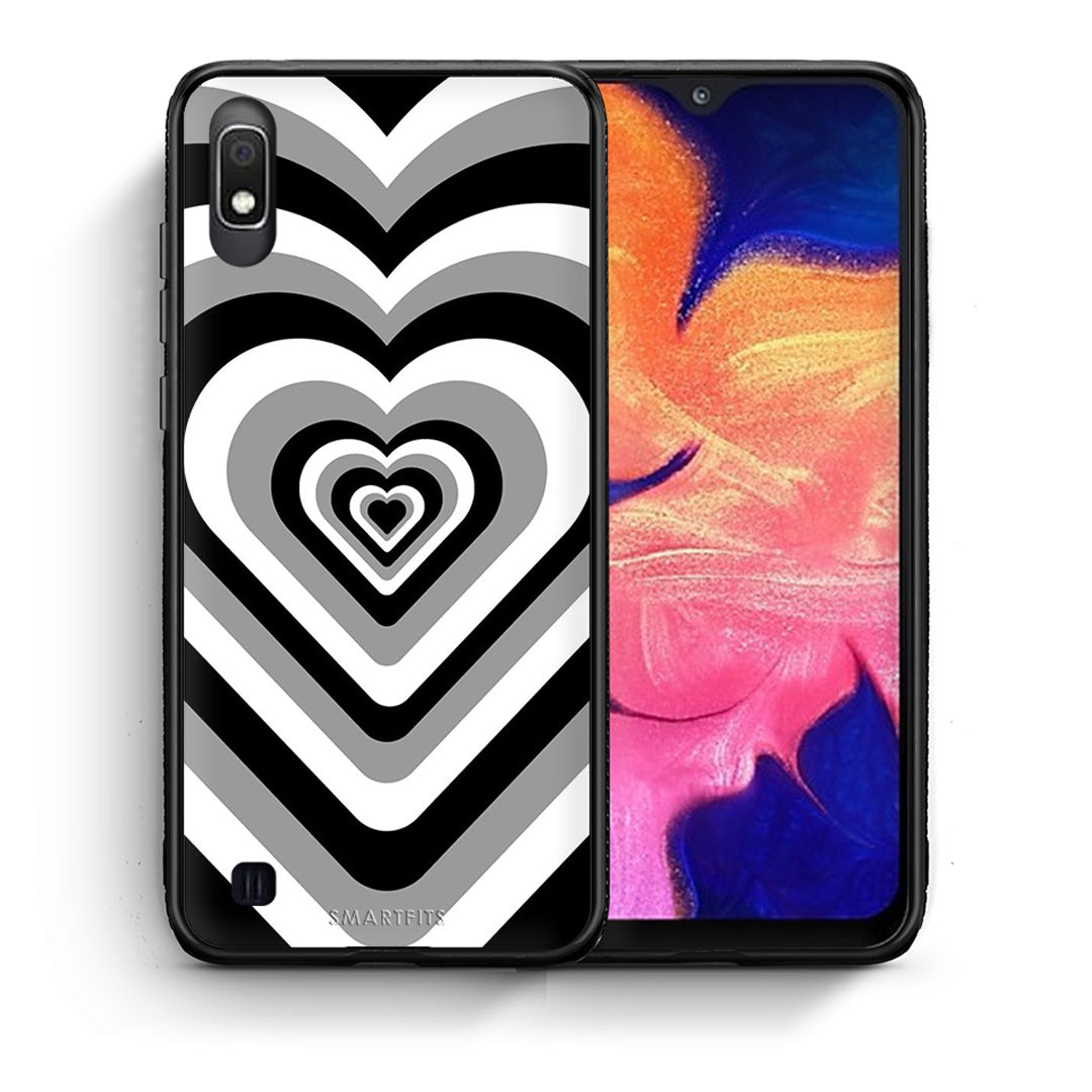 Θήκη Samsung A10 Black Hearts από τη Smartfits με σχέδιο στο πίσω μέρος και μαύρο περίβλημα | Samsung A10 Black Hearts case with colorful back and black bezels