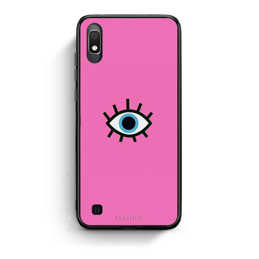 Samsung A10 Blue Eye Pink θήκη από τη Smartfits με σχέδιο στο πίσω μέρος και μαύρο περίβλημα | Smartphone case with colorful back and black bezels by Smartfits