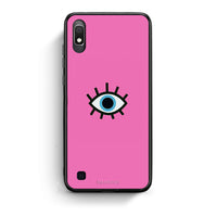 Thumbnail for Samsung A10 Blue Eye Pink θήκη από τη Smartfits με σχέδιο στο πίσω μέρος και μαύρο περίβλημα | Smartphone case with colorful back and black bezels by Smartfits