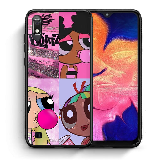 Θήκη Αγίου Βαλεντίνου Samsung A10 Bubble Girls από τη Smartfits με σχέδιο στο πίσω μέρος και μαύρο περίβλημα | Samsung A10 Bubble Girls case with colorful back and black bezels