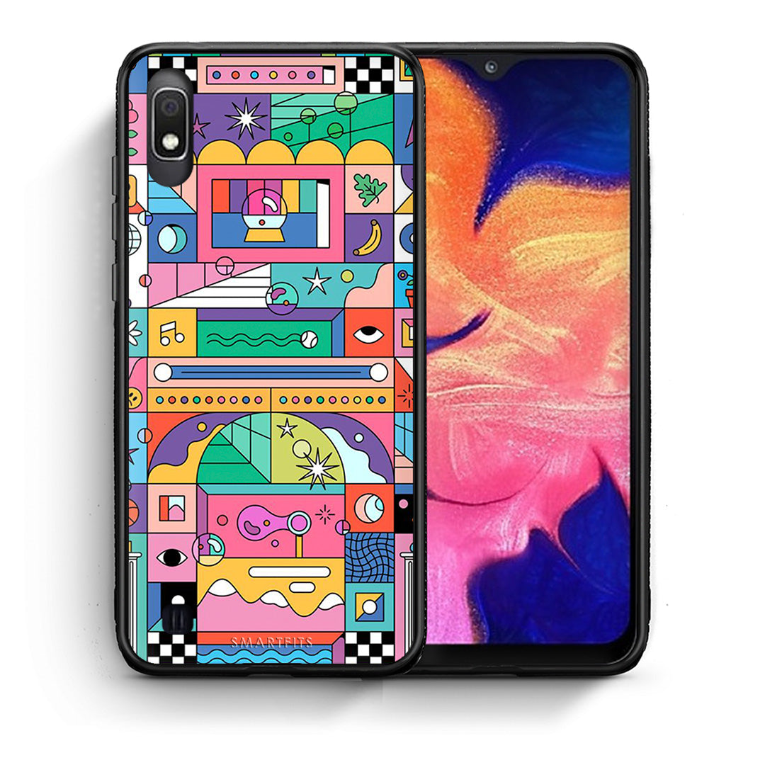 Θήκη Samsung A10 Bubbles Soap από τη Smartfits με σχέδιο στο πίσω μέρος και μαύρο περίβλημα | Samsung A10 Bubbles Soap case with colorful back and black bezels