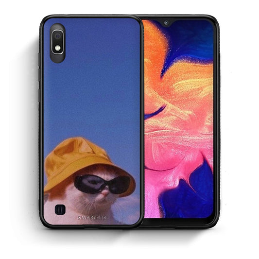 Θήκη Samsung A10 Cat Diva από τη Smartfits με σχέδιο στο πίσω μέρος και μαύρο περίβλημα | Samsung A10 Cat Diva case with colorful back and black bezels