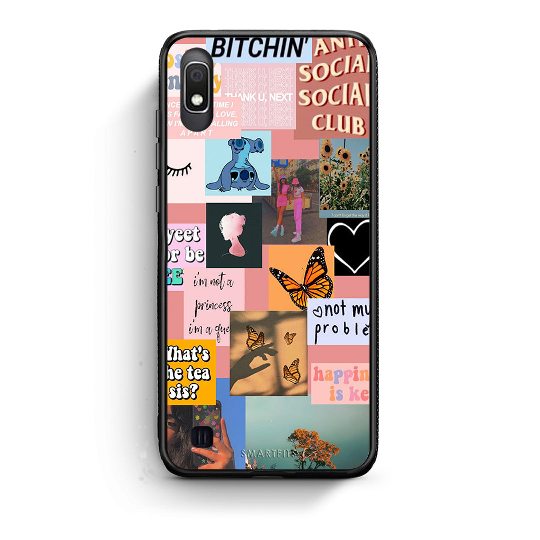 Samsung A10 Collage Bitchin Θήκη Αγίου Βαλεντίνου από τη Smartfits με σχέδιο στο πίσω μέρος και μαύρο περίβλημα | Smartphone case with colorful back and black bezels by Smartfits