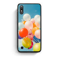 Thumbnail for Samsung A10 Colorful Balloons θήκη από τη Smartfits με σχέδιο στο πίσω μέρος και μαύρο περίβλημα | Smartphone case with colorful back and black bezels by Smartfits