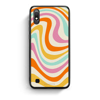 Thumbnail for Samsung A10 Colourful Waves θήκη από τη Smartfits με σχέδιο στο πίσω μέρος και μαύρο περίβλημα | Smartphone case with colorful back and black bezels by Smartfits