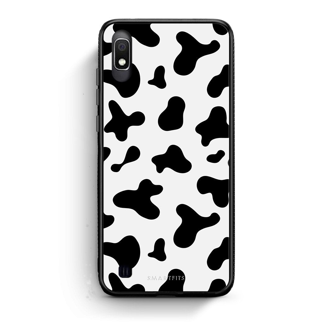 Samsung A10 Cow Print θήκη από τη Smartfits με σχέδιο στο πίσω μέρος και μαύρο περίβλημα | Smartphone case with colorful back and black bezels by Smartfits