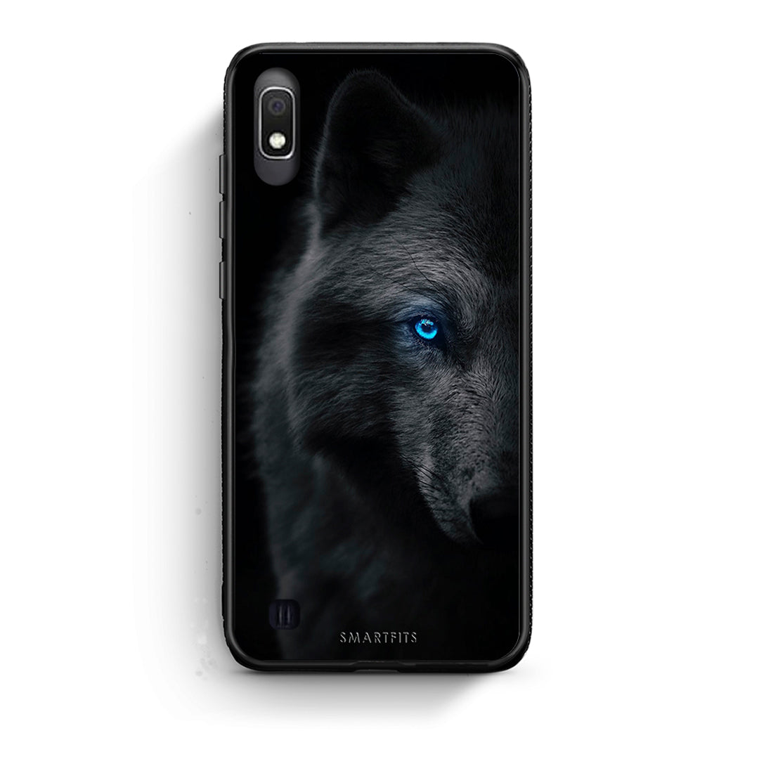 Samsung A10 Dark Wolf θήκη από τη Smartfits με σχέδιο στο πίσω μέρος και μαύρο περίβλημα | Smartphone case with colorful back and black bezels by Smartfits