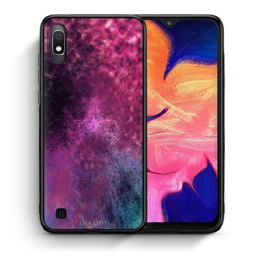 Θήκη Samsung A10 Aurora Galaxy από τη Smartfits με σχέδιο στο πίσω μέρος και μαύρο περίβλημα | Samsung A10 Aurora Galaxy case with colorful back and black bezels