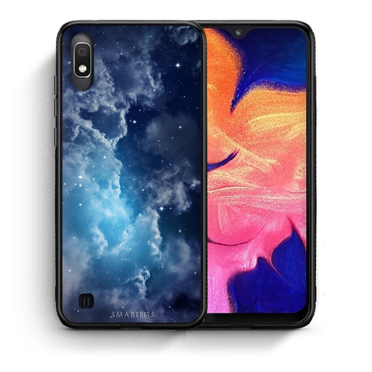 Θήκη Samsung A10 Blue Sky Galaxy από τη Smartfits με σχέδιο στο πίσω μέρος και μαύρο περίβλημα | Samsung A10 Blue Sky Galaxy case with colorful back and black bezels