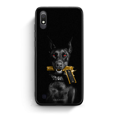 Samsung A10 Golden Gun Θήκη Αγίου Βαλεντίνου από τη Smartfits με σχέδιο στο πίσω μέρος και μαύρο περίβλημα | Smartphone case with colorful back and black bezels by Smartfits