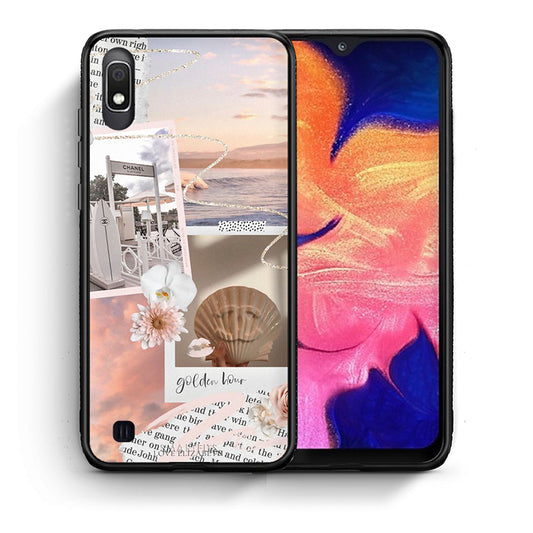 Θήκη Αγίου Βαλεντίνου Samsung A10 Golden Hour από τη Smartfits με σχέδιο στο πίσω μέρος και μαύρο περίβλημα | Samsung A10 Golden Hour case with colorful back and black bezels