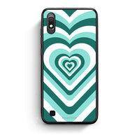 Thumbnail for Samsung A10 Green Hearts θήκη από τη Smartfits με σχέδιο στο πίσω μέρος και μαύρο περίβλημα | Smartphone case with colorful back and black bezels by Smartfits