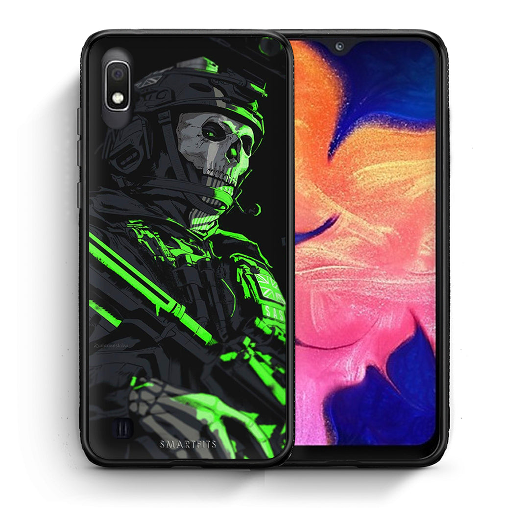 Θήκη Αγίου Βαλεντίνου Samsung A10 Green Soldier από τη Smartfits με σχέδιο στο πίσω μέρος και μαύρο περίβλημα | Samsung A10 Green Soldier case with colorful back and black bezels