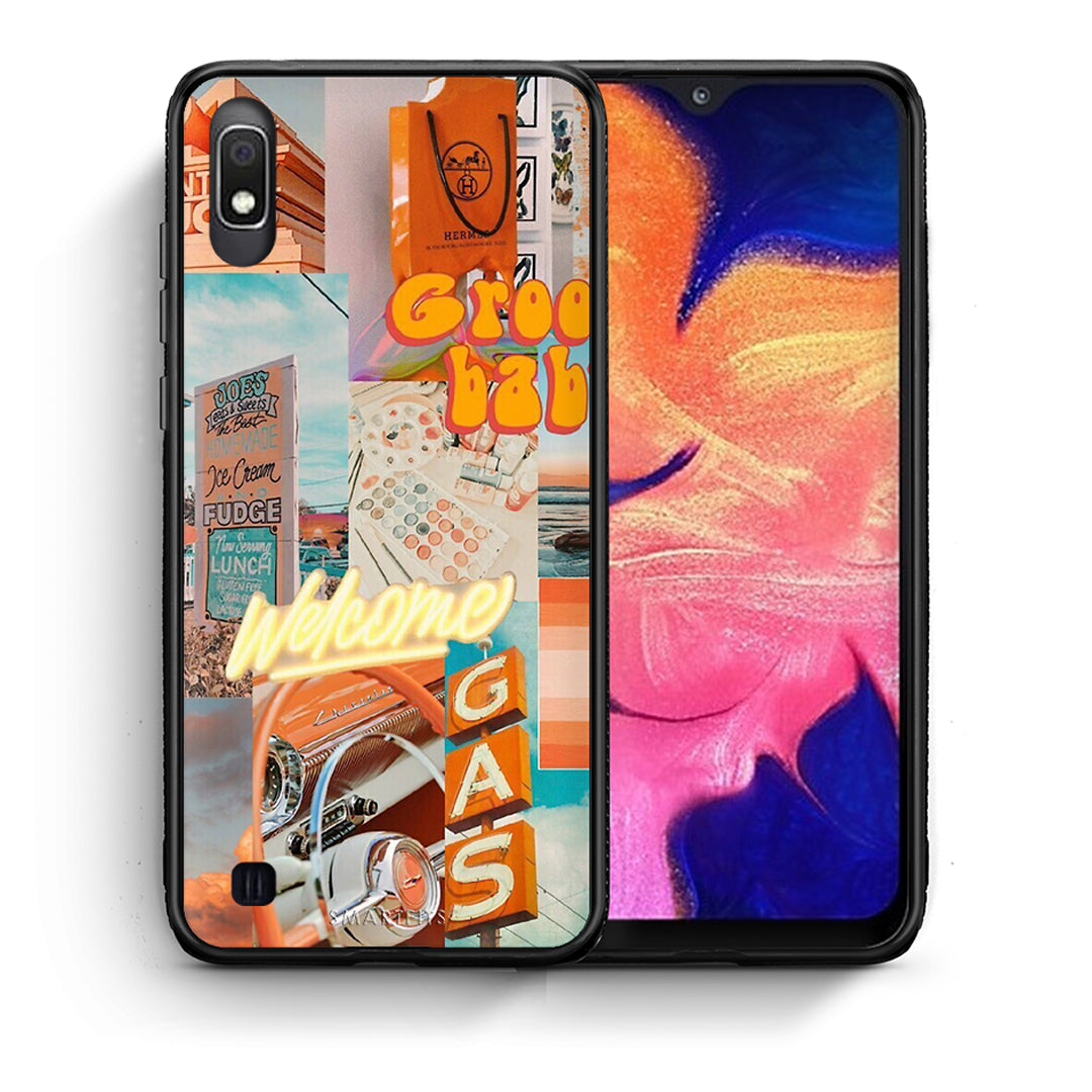 Θήκη Αγίου Βαλεντίνου Samsung A10 Groovy Babe από τη Smartfits με σχέδιο στο πίσω μέρος και μαύρο περίβλημα | Samsung A10 Groovy Babe case with colorful back and black bezels