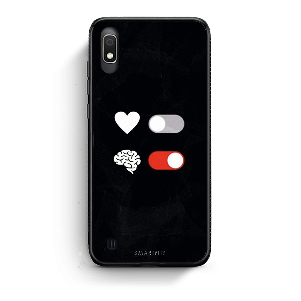 Samsung A10 Heart Vs Brain Θήκη Αγίου Βαλεντίνου από τη Smartfits με σχέδιο στο πίσω μέρος και μαύρο περίβλημα | Smartphone case with colorful back and black bezels by Smartfits