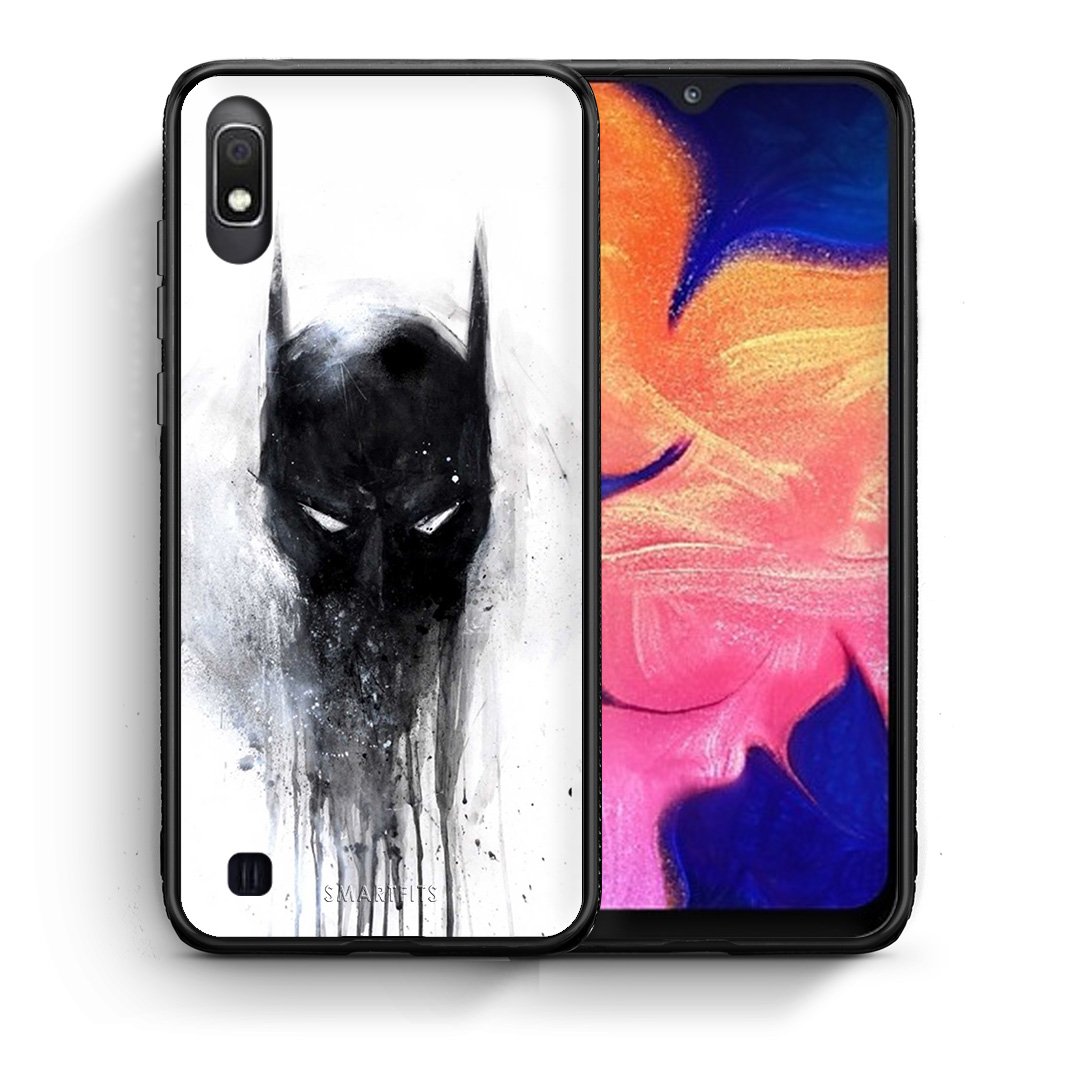 Θήκη Samsung A10 Paint Bat Hero από τη Smartfits με σχέδιο στο πίσω μέρος και μαύρο περίβλημα | Samsung A10 Paint Bat Hero case with colorful back and black bezels
