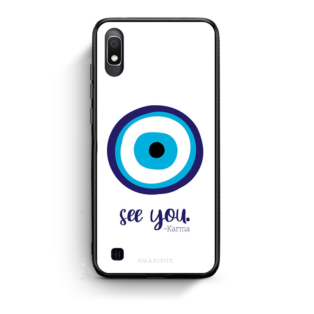 Samsung A10 Karma Says θήκη από τη Smartfits με σχέδιο στο πίσω μέρος και μαύρο περίβλημα | Smartphone case with colorful back and black bezels by Smartfits